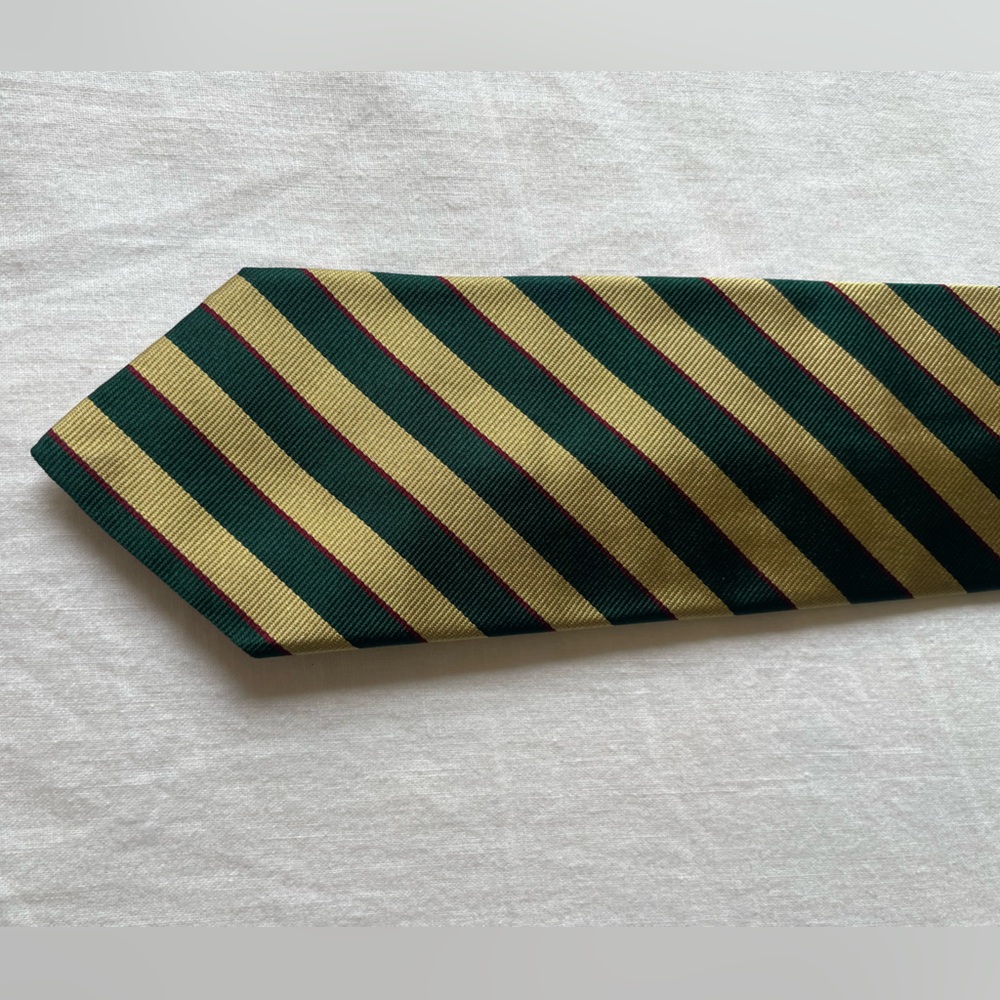 Oliver Grant Green & Gold Striped Tie